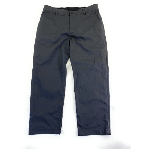 Nike Men CROPPED Dri-Fit‎ Gripper Flex Waist Performance Dark Gray Golf Pants 36 - Picture 1 of 13
